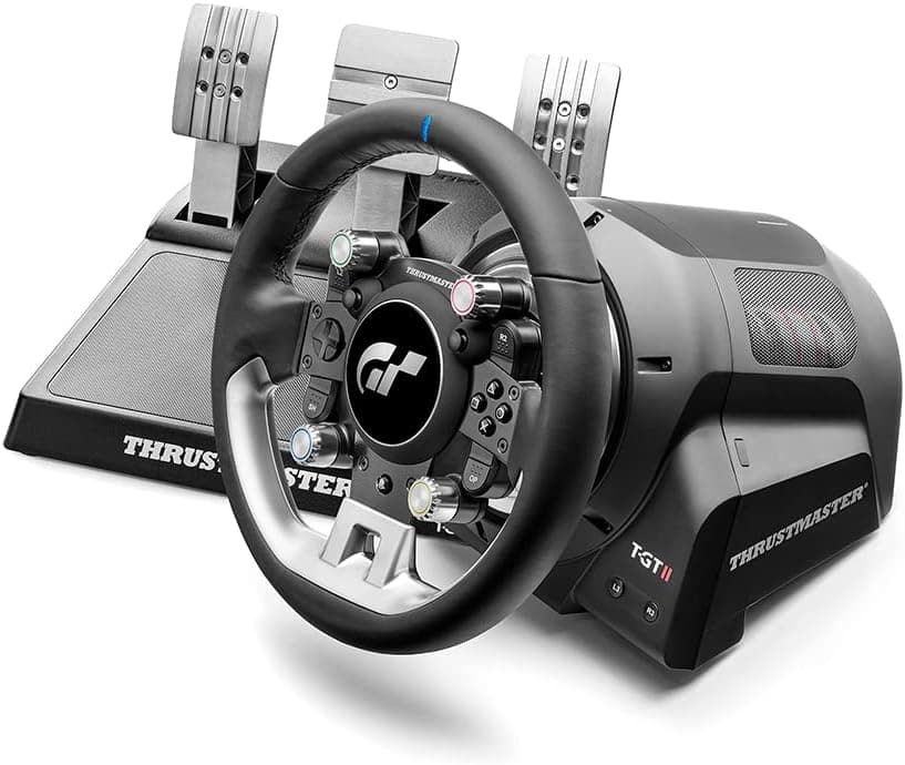 【グランツーリスモ Playstation 公式ライセンス商品】Thrustmaster スラストマスター ハンコン T-GT II PS5 PS4 PC ハンドルコントローラー レーシングゲーム 40Wモーター フォースフィードバックシステム ペダルセット 国内正規品1年間メーカー保証 ブラック