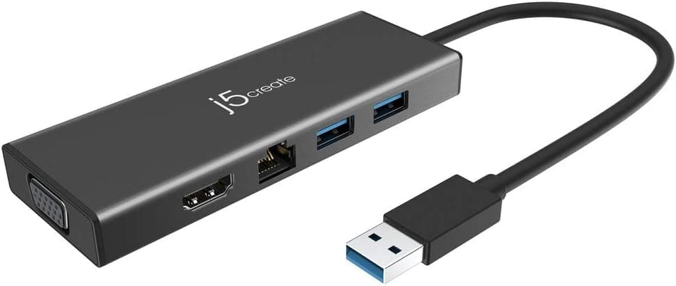 j5 create USB 3.0 5in1 デュアルモニタミニドックマルチハブブラック【 USB3.0x2