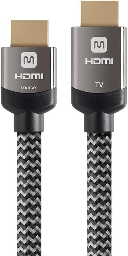 Monoprice Monoprice 4K Braided High Speed HDMI Cable 35ft - CL3 In Wall Rated 18Gbps Active Gray