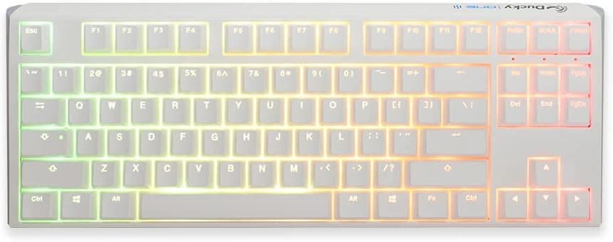 Ducky One 3 TKL ピュアホワイトホットスワップ RGB メカニカルキーボード (チェリー MX ブラウン)