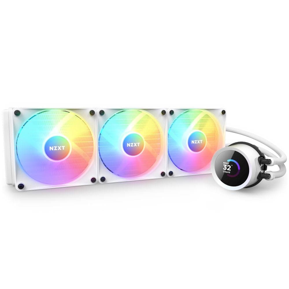 NZXT KRAKEN RGB 360 White 簡易水冷CPUクーラー RL-KR360-W1 120mm RGBファン 3基 3548