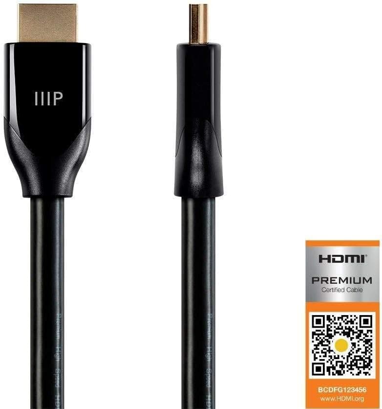 Monoprice Monoprice 4K Certified Premium High Speed HDMI Cable 6ft - 18Gbps Black