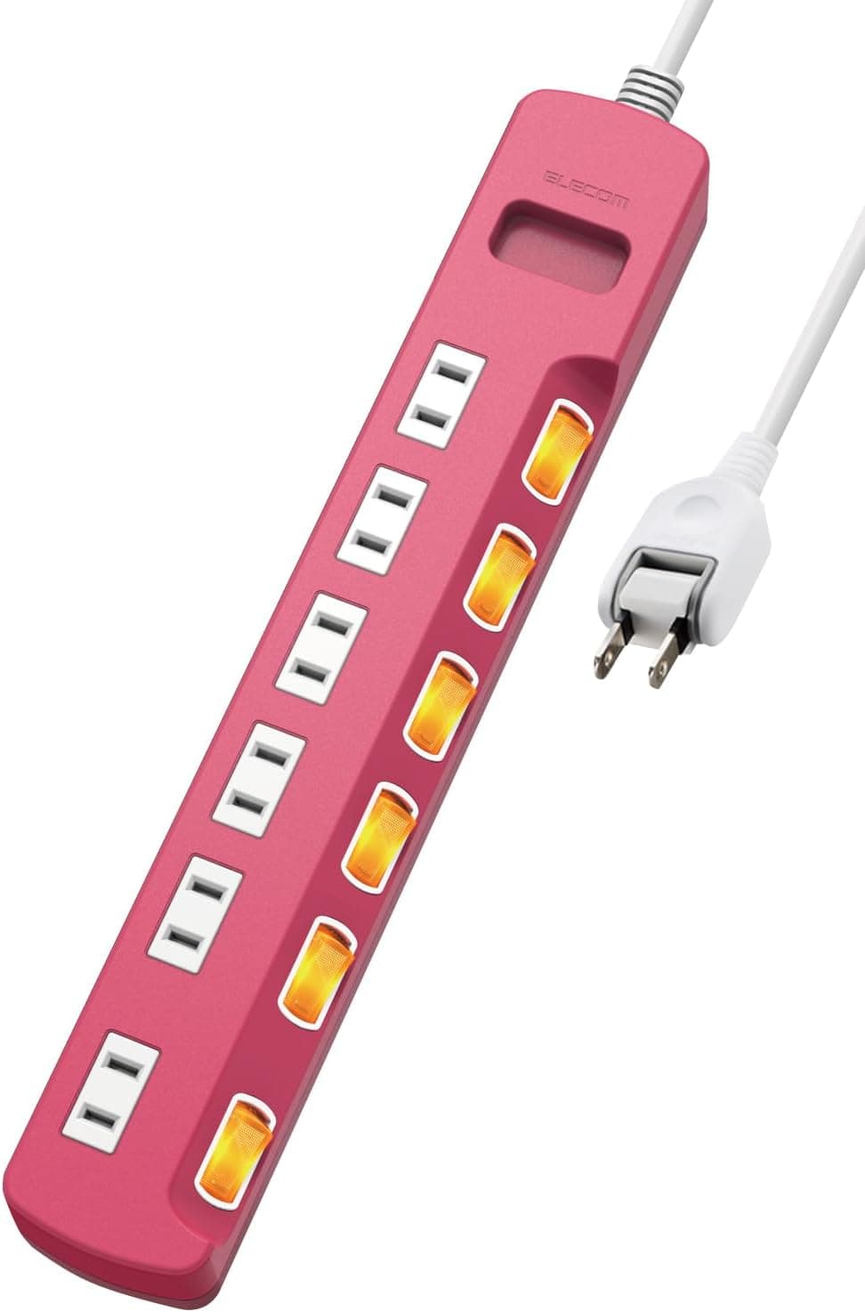 エレコム電源タップ 6個口 3m 雷ガード個別スイッチほこりシャッター付耐熱 PSE技術基準適合ピンク T-K6A-2630PN