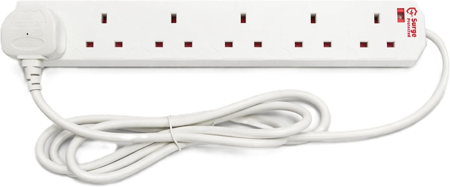 Status S6W2MSPS12 6 Way Surge Protection Extension Socket with Neon Indicator