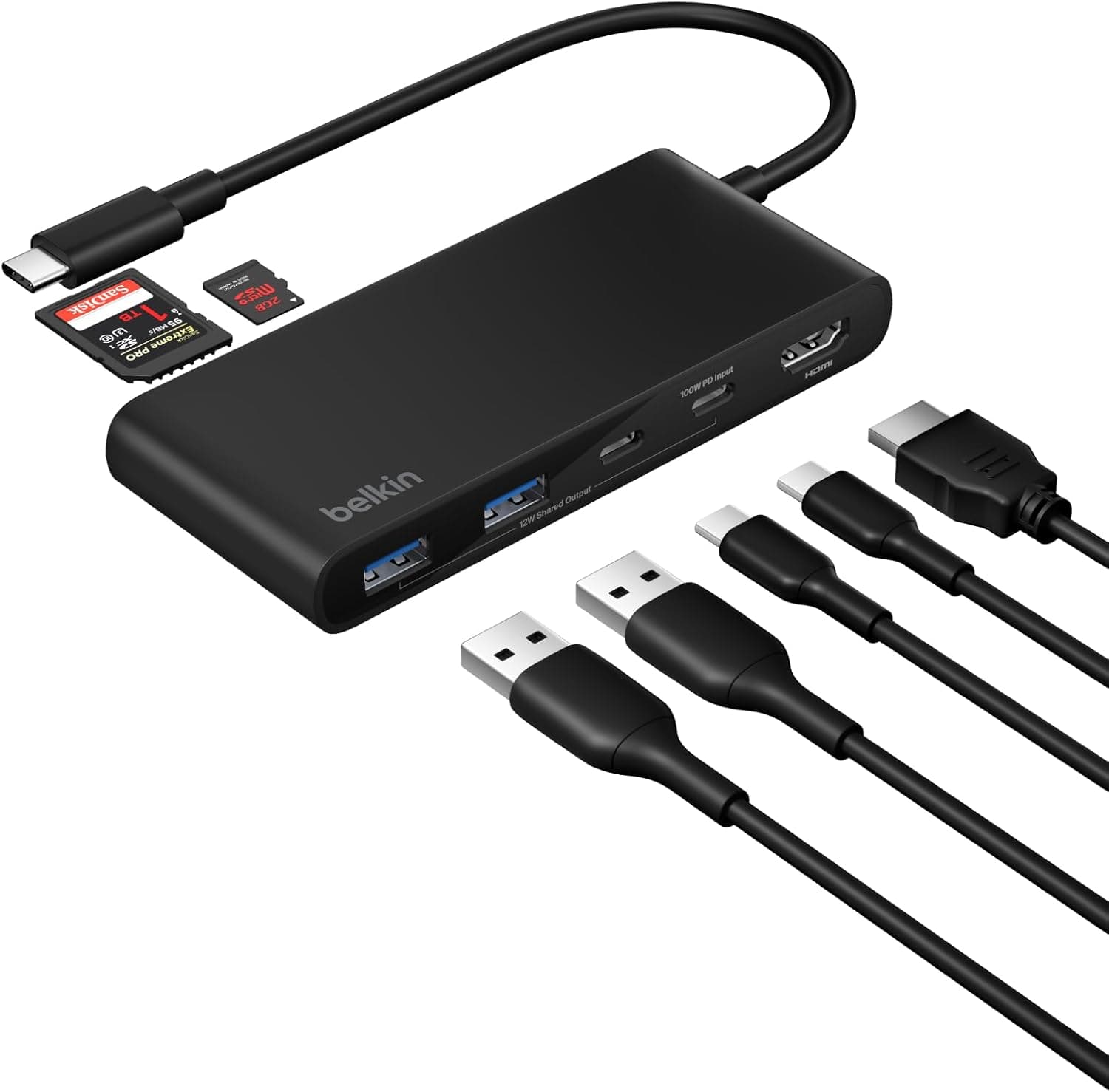Belkin USB Cハブ 7ポートハブ 4K HDMIディスプレイ付き 60Hz