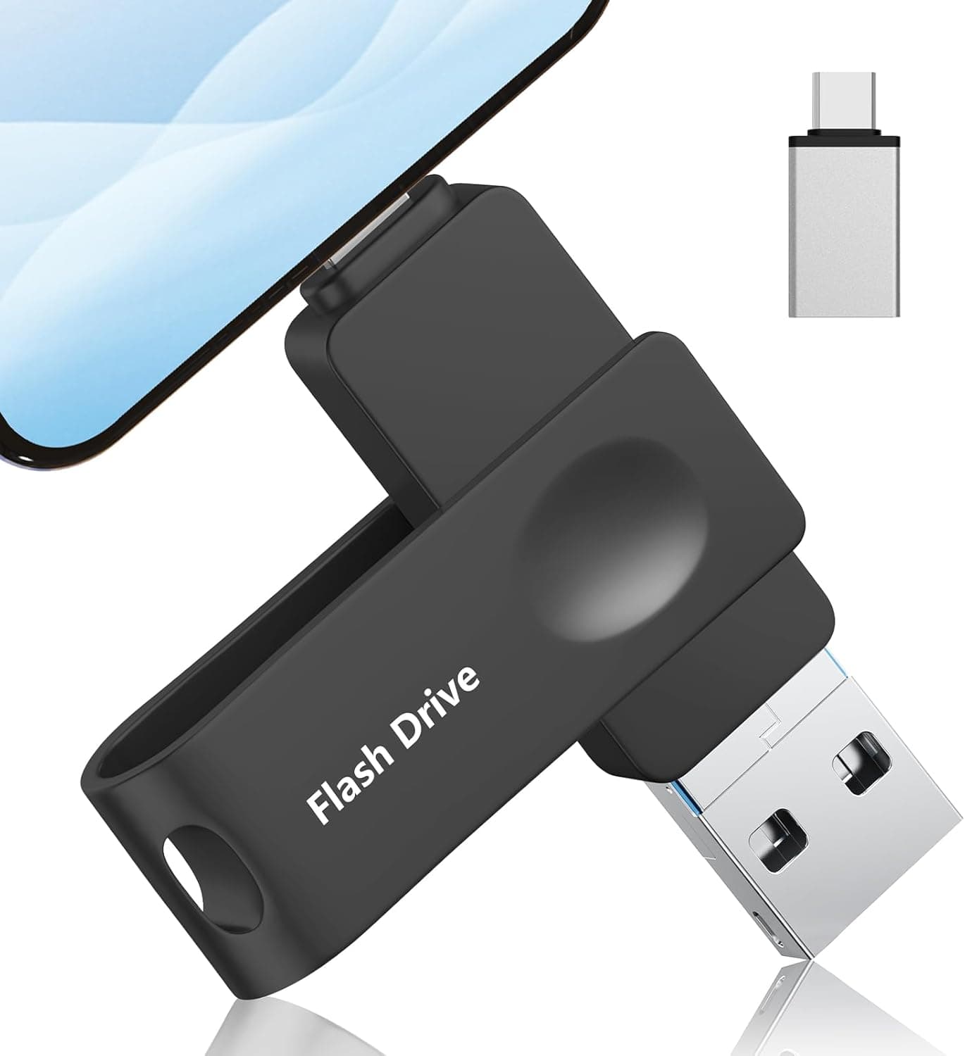 128GB USBメモリー【専用アプリ不要】4in1 Phone用USBメモリ phone 写真データ保存高速 USB 3.0タイプc usbメモリphone用外付けメモリ IOS
