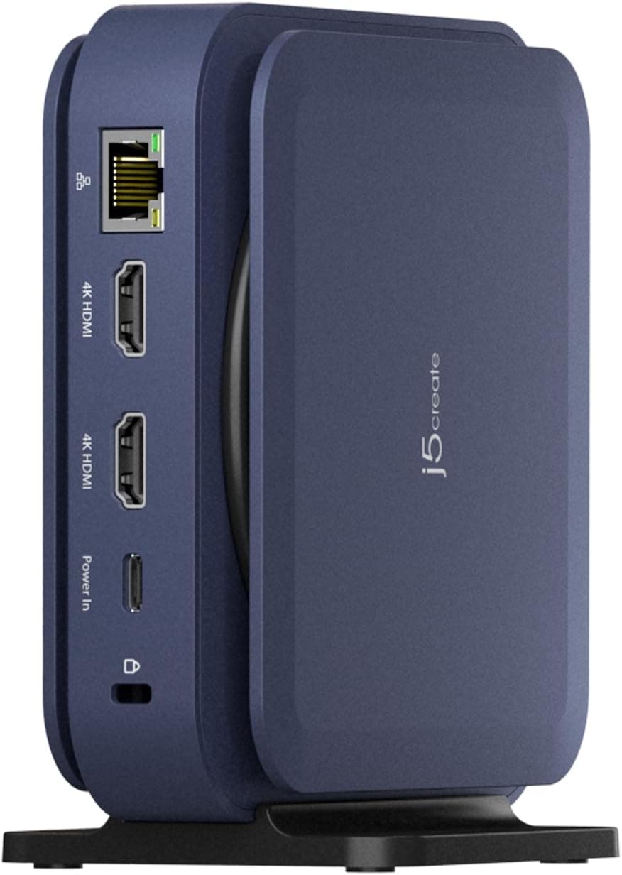 j5create USB Type-C ドックデュアル 4K HDMI対応 140W PD急速充電ギガビットイーサネット有線LAN USB A&C 3.2 10Gbps SD 3.0カードリーダー搭載