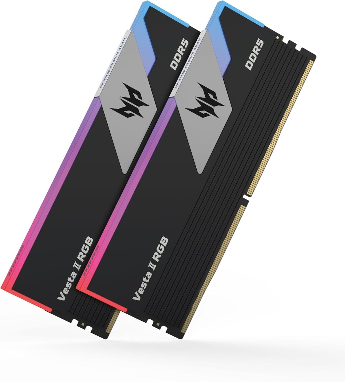 Acer Predator Vesta Ⅱ DDR5 6000MHz デスクトップPC用メモリ 64GB(32GB×2枚) CL30 RGB(発光型) シリーズ (PC5-48000) Intel XPM 3.0 準拠 AMD EXPO メモリキットブラック BL.9BWWR.334