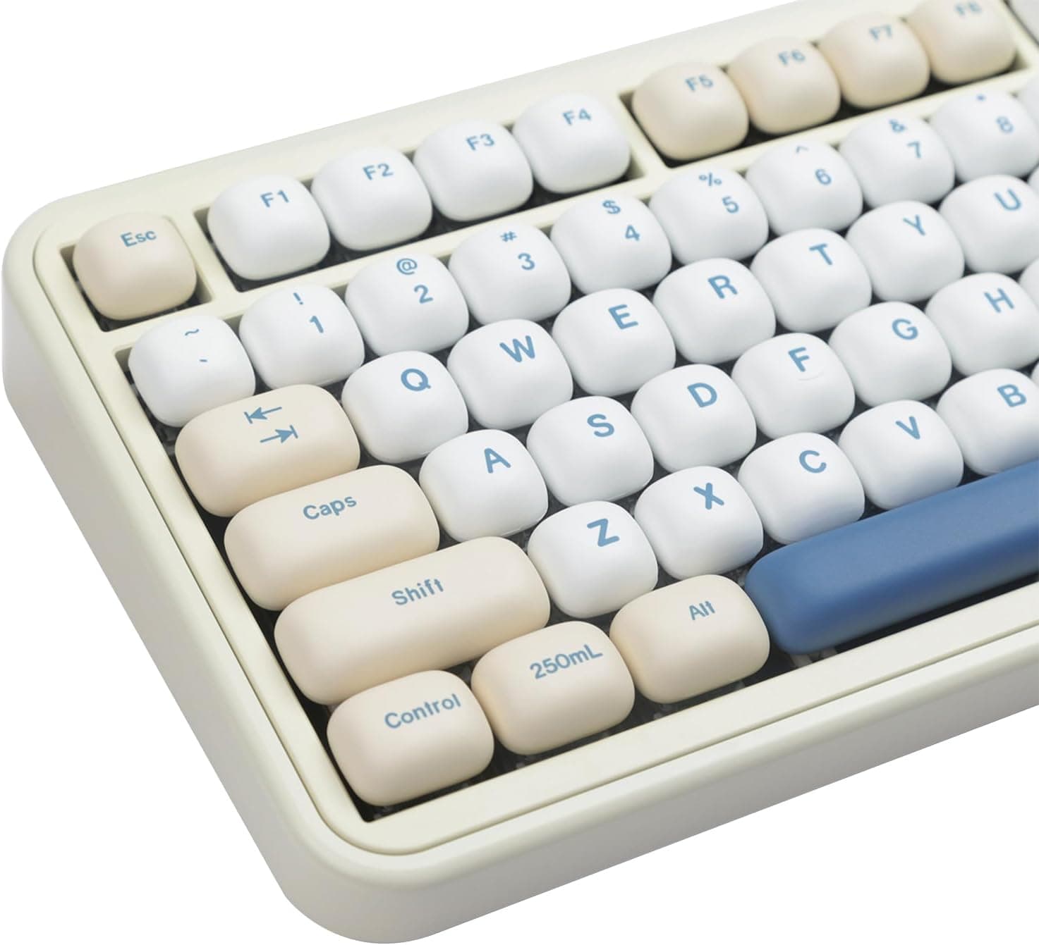 TIMSEKER MOG Profile PBT キーキャップセット 140キー 昇華型キュートラウンドカスタムキーキャップイエロー ブルー クリーミーカラー ANSI レイアウトメカニカルキーボード対応