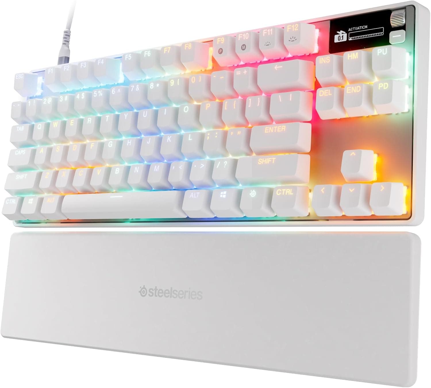 SteelSeries Apex Pro TKL Gen 3 ホワイト OmniPoint 3.0スイッチ - 調整可能な作動 - ラピッドトリガー - ゲーム対応プリセット - 保護モード - ラピッドタップ