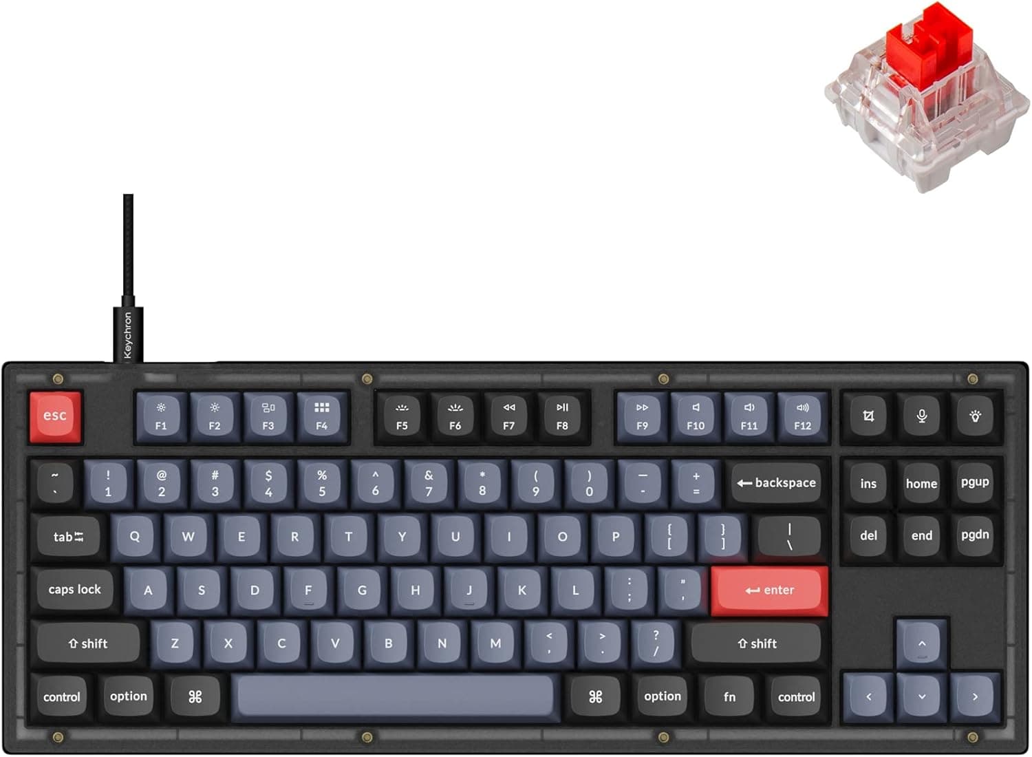 Keychron V3 有線カスタムメカニカルキーボード TKL テンキーレス QMK