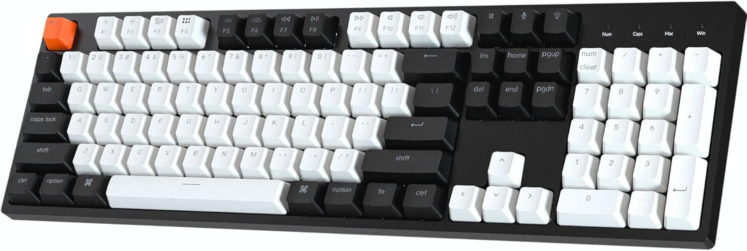 Keychron C2 フルサイズ 104キー USB Type-C有線メカニカルゲーミングキーボード Macレイアウト用 Gateron G Pro Red Switch