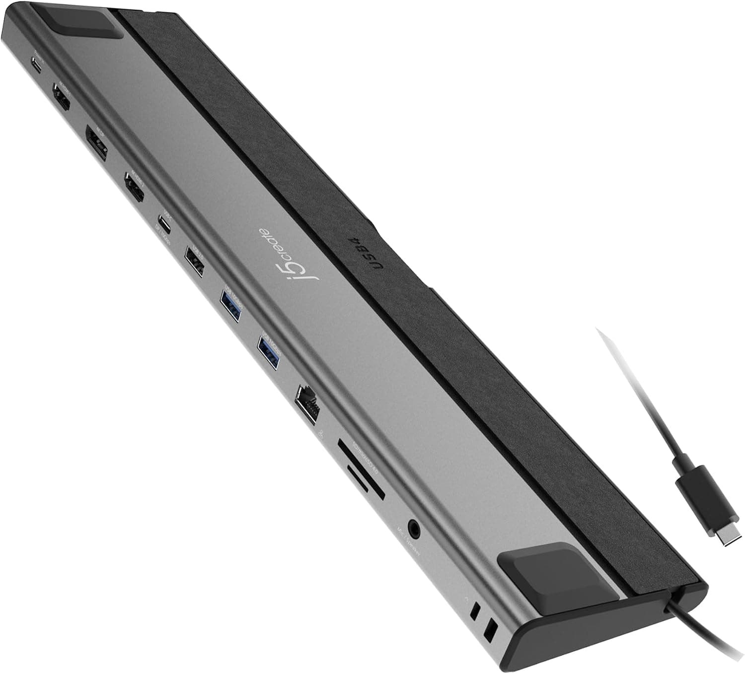 j5create USB4 トリプル 4K ドッキングステーション 10Gbps ギガビットイーサネットアルミニウム