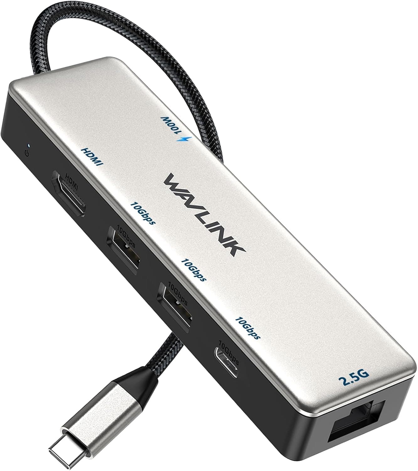 WAVLINK USB Cハブ 2.5Gイーサネット 10Gbps USB Cハブマルチポートアダプター 2.5Gb RJ45ポート 4K@120Hz HDMI