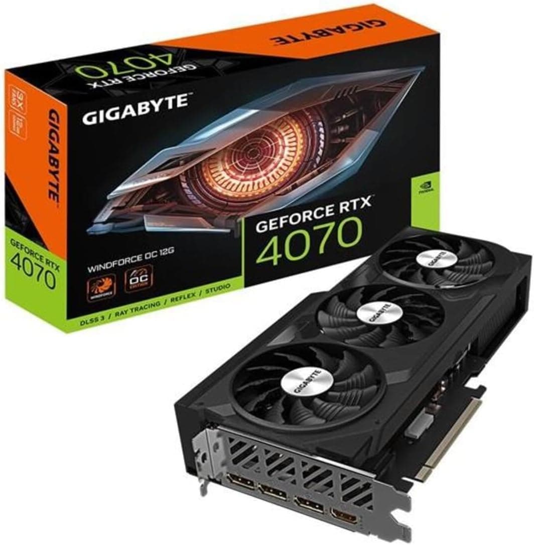 Gigabyte GeForce RTX 4070 WINDFORCE OC 12GB グラフィックカード - 12GB GDDR6X 21Gbps PCI-E 4.0 DisplayPort 1.4 HDMI 2.1a NVIDIA DLSS 3 Ada Lovelace Arch GV-N4070WF3OC-12GD