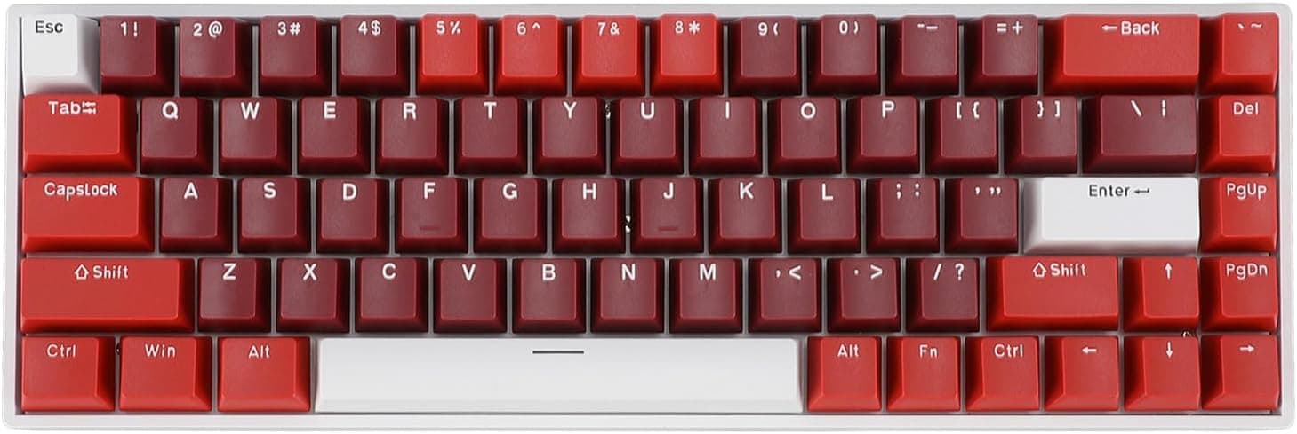 68キー有線ゲーミングキーボードポータブルRGBバックライトタイプCメカニカルキーボード赤いスイッチ付きコンピューター