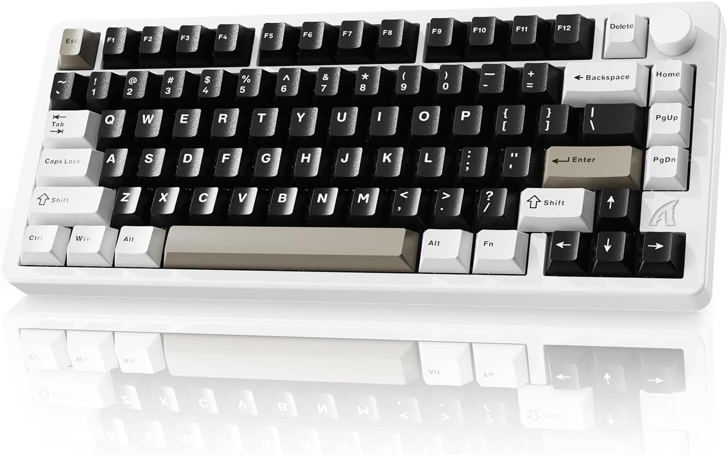ATTACK SHARK (アタックシャーク) X86 75%ワイヤレスメカニカルキーボード - CNCアルミニウム製ガスケットマウントトライモードホットスワップ可能抹茶リニアスイッチ RGB 4000mAh 5層減衰ボリュームノブ (ミルクホワイト)
