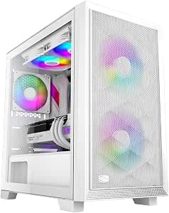 PCCOOLER CPS - C3D310 ARGB ホワイト - Airflow M-ATXケース - ARGBファン2台付きゲーミングデスクトップケース - M-ATX