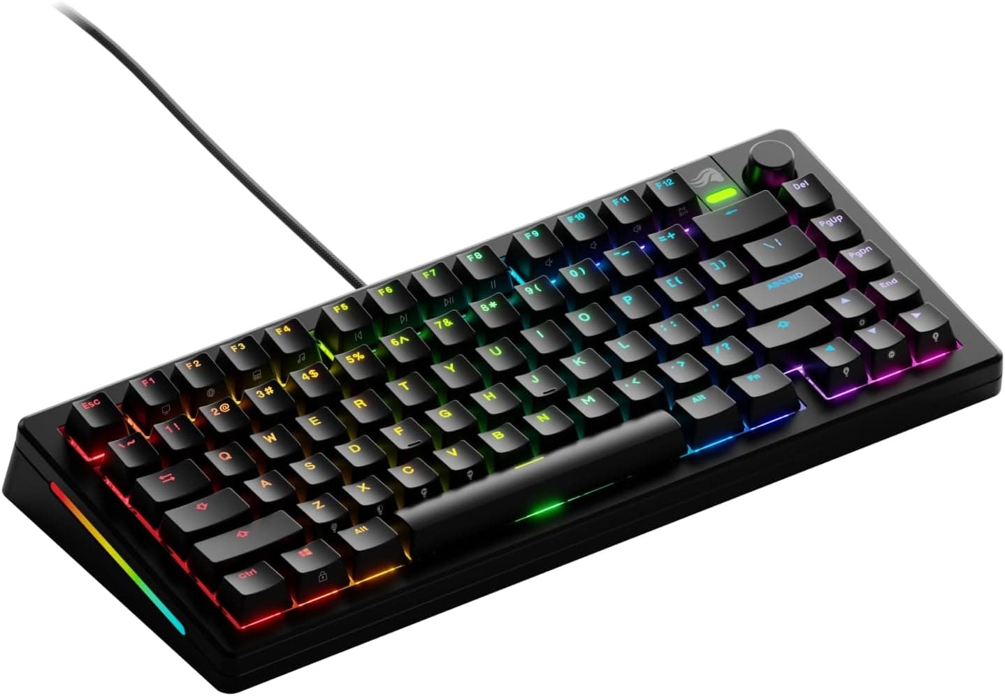 Glorious Gaming - GMMK 3 カスタム メカニカル ゲーミングキーボード ノブ付き 75% テンキーレスキーボード モジュラーガスケットシステム ダブルショット PBT キーキャップ アルミニウムスイッチプレート ホットスワップ対応スイッチ ANSI(ブラック)