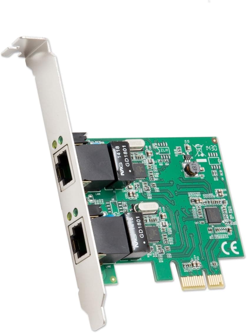Syba デュアルポートギガビットイーサネット PCI Express 2.1 PCI-E x1 ネットワークアダプターカード (NIC) 10