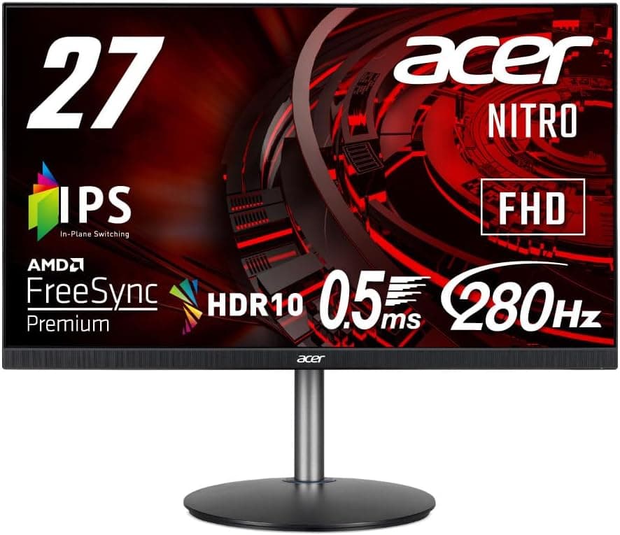 Acer Nitro ゲーミングモニター 27インチ IPS 非光沢 フルHD 0.5ms 240Hz HDMI (280Hz DisplayPort