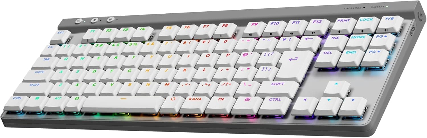 Logicool G ゲーミングキーボード G515 LIGHTSPEED TKL 薄型ワイヤレステンキーレスキーボード G515-WL-LNWH リニア赤軸静かなタイピング日本語配列 LIGHTSPEED Bluetooth 接続対応 LIGHTSYNC RGB PC ホワイト国内正規品