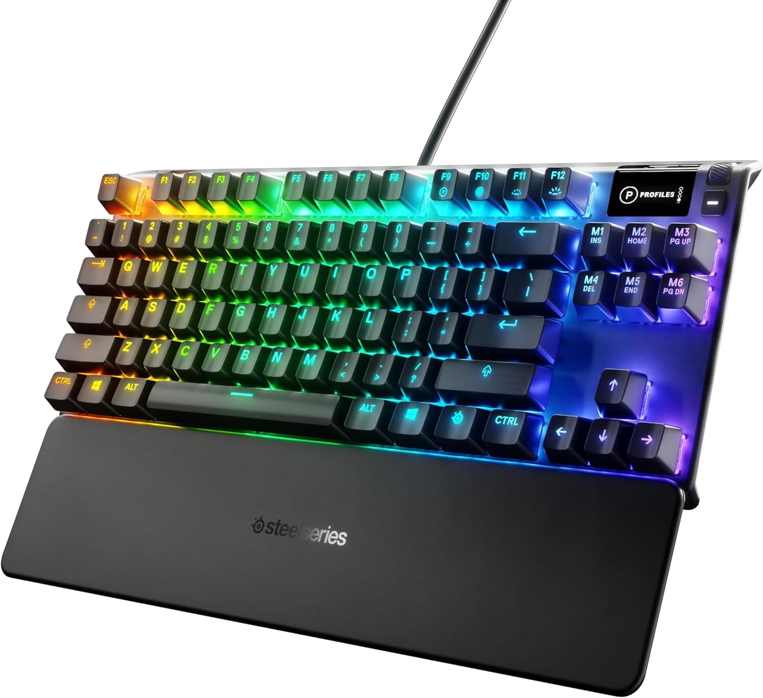 SteelSeries ゲーミングキーボードテンキーレス赤軸有線英語配列有機ELディスプレイ搭載 Apex 7 TKL US Red Switch 64646