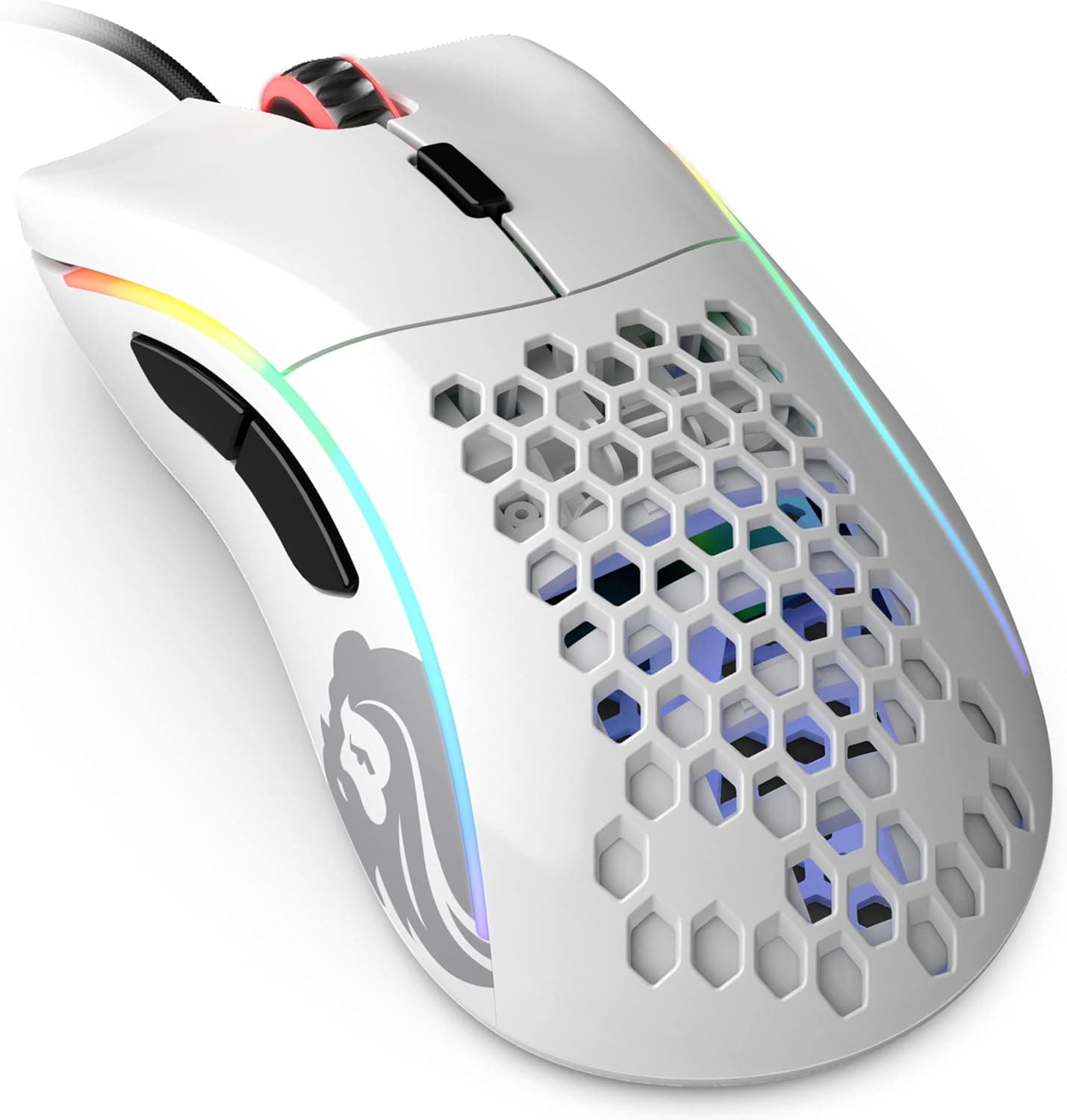 Glorious グロリアスモデルd マウスゲーミング軽量マウスエルゴノミクスホワイトRGB 光る 6個プログラムボタンゲーミングマウス静音国内正規品 (69g)