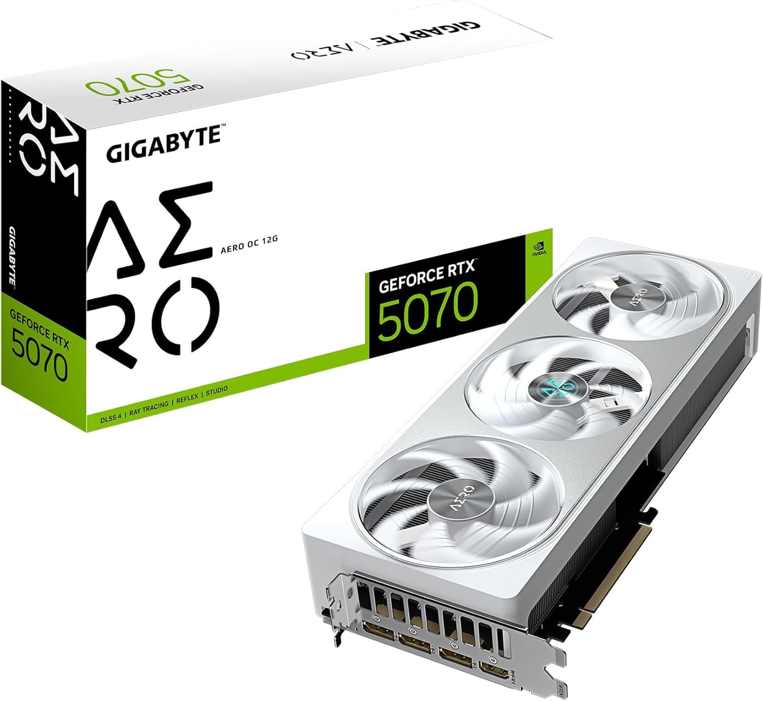 GIGABYTE GeForce RTX 5070 AERO OC 12G グラフィックスカード 12GB 192ビット GDDR7 PCIe 5.0 WINDFORCE 冷却システム GV-N5070AERO OC-12GD ビデオカードデスクトップ対応