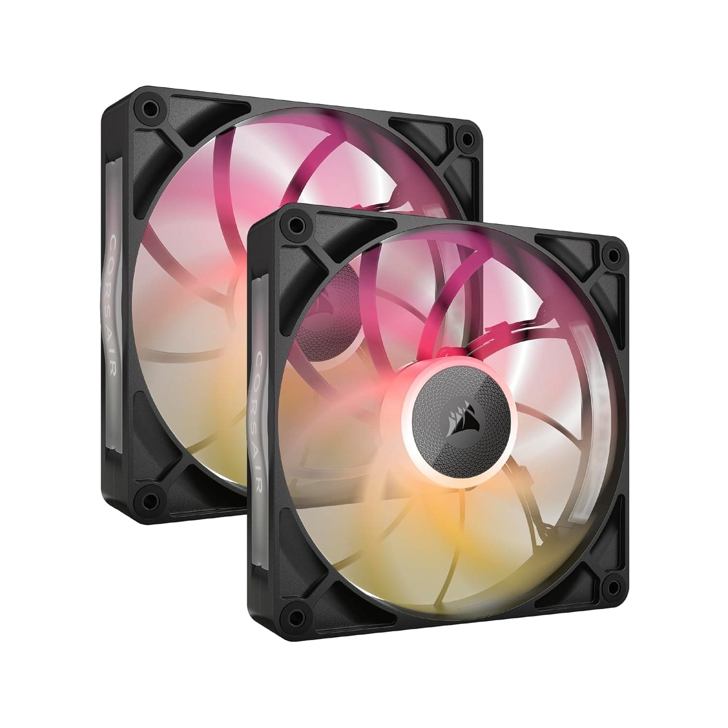 CORSAIR iCUE LINK RX140 MAX RGB スターターキット 140mm PWM PCケースファン 30mm厚デュアルパック(iCUE LINKシステムハブ付属) ブラック CO-9051036-WW