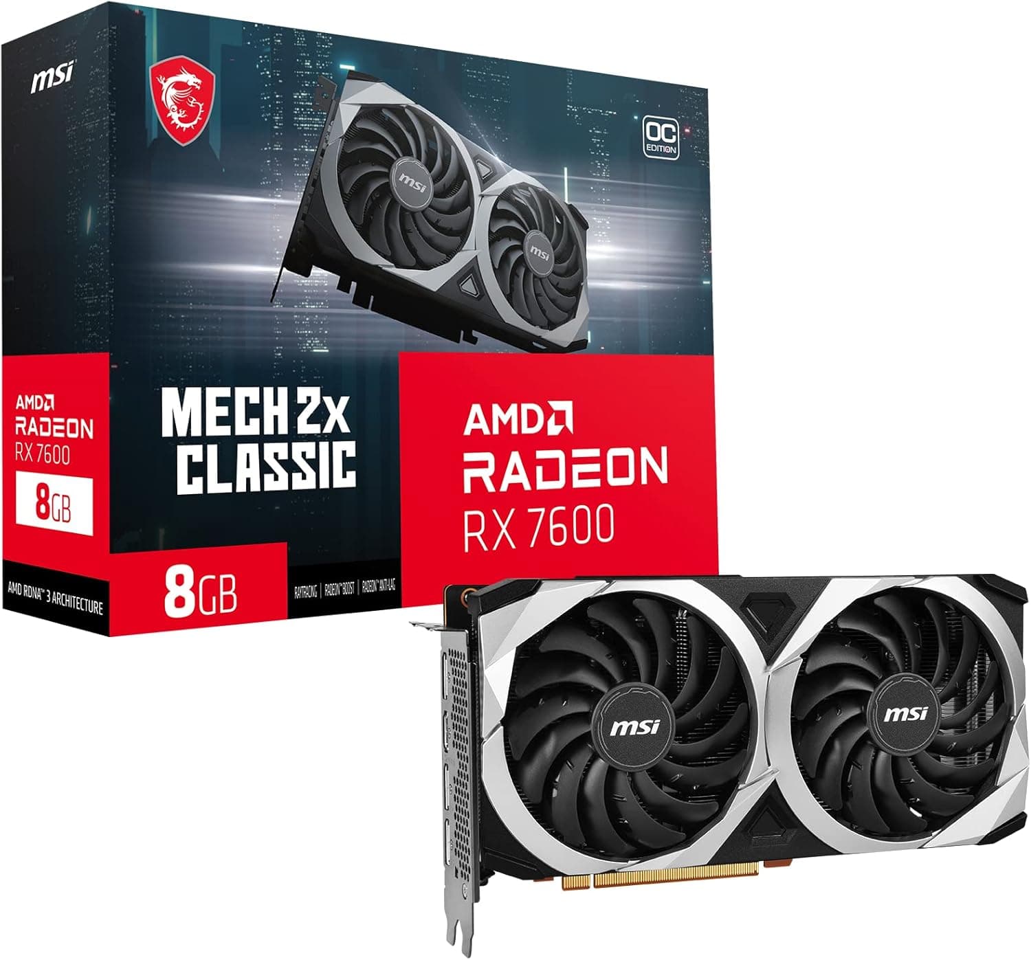MSI Radeon RX 7600 MECH 2X CLASSIC 8G OC グラフィックスボード VD8538