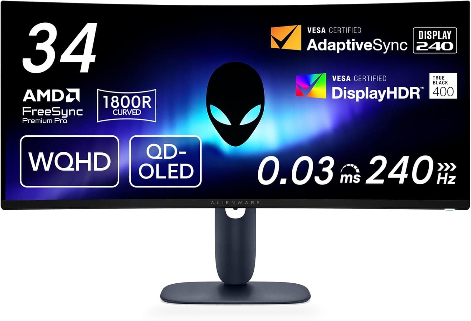 Dell AW3425DW 34インチ曲面 有機EL Alienware ゲーミングモニター(無輝点3年保証