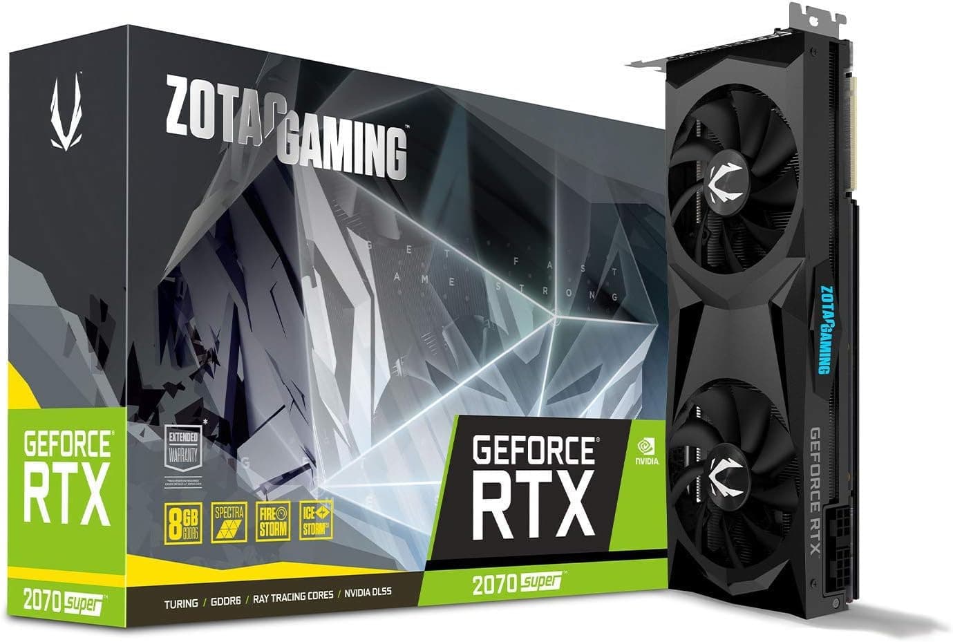 ZOTAC GAMING GeForce RTX 2070 スーパーツインファン 8GB GDDR6 256-bit 14Gbps ゲーミンググラフィックカード Ice Storm 2.0 スペクトラライティング ZT-T20710F-10P