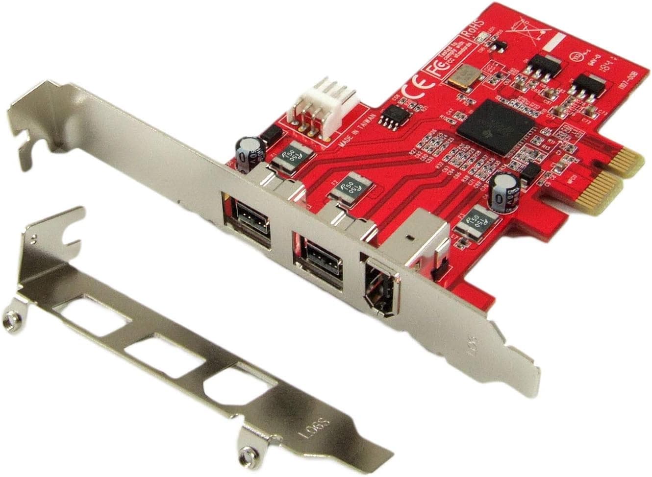 Ableconn PEX-FW107 1394b & 1394a 3ポート PCI Express (PCIe) ロープロファイル FireWire ホ販売店ダプターカード - TI XIO2213 チップセット