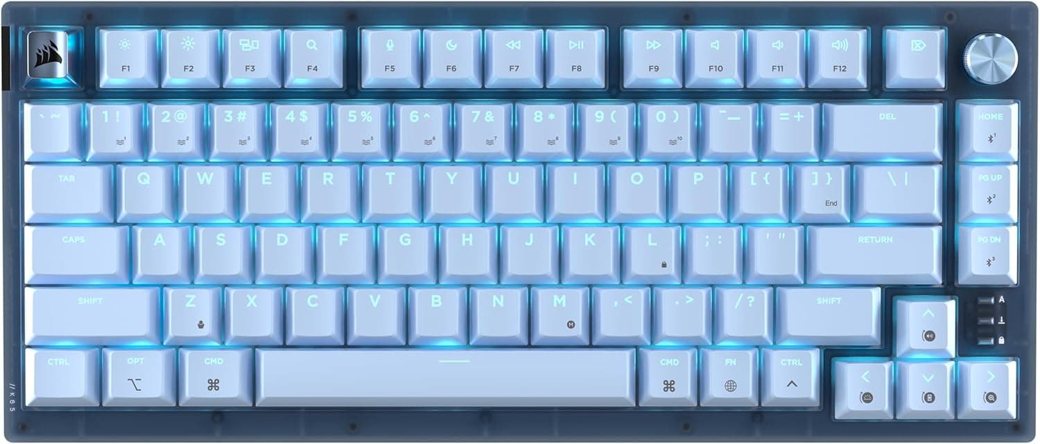 Corsair K65 Plus ワイヤレス 75% RGB ホットスワップ可能メカニカルゲーミングキーボード Mac