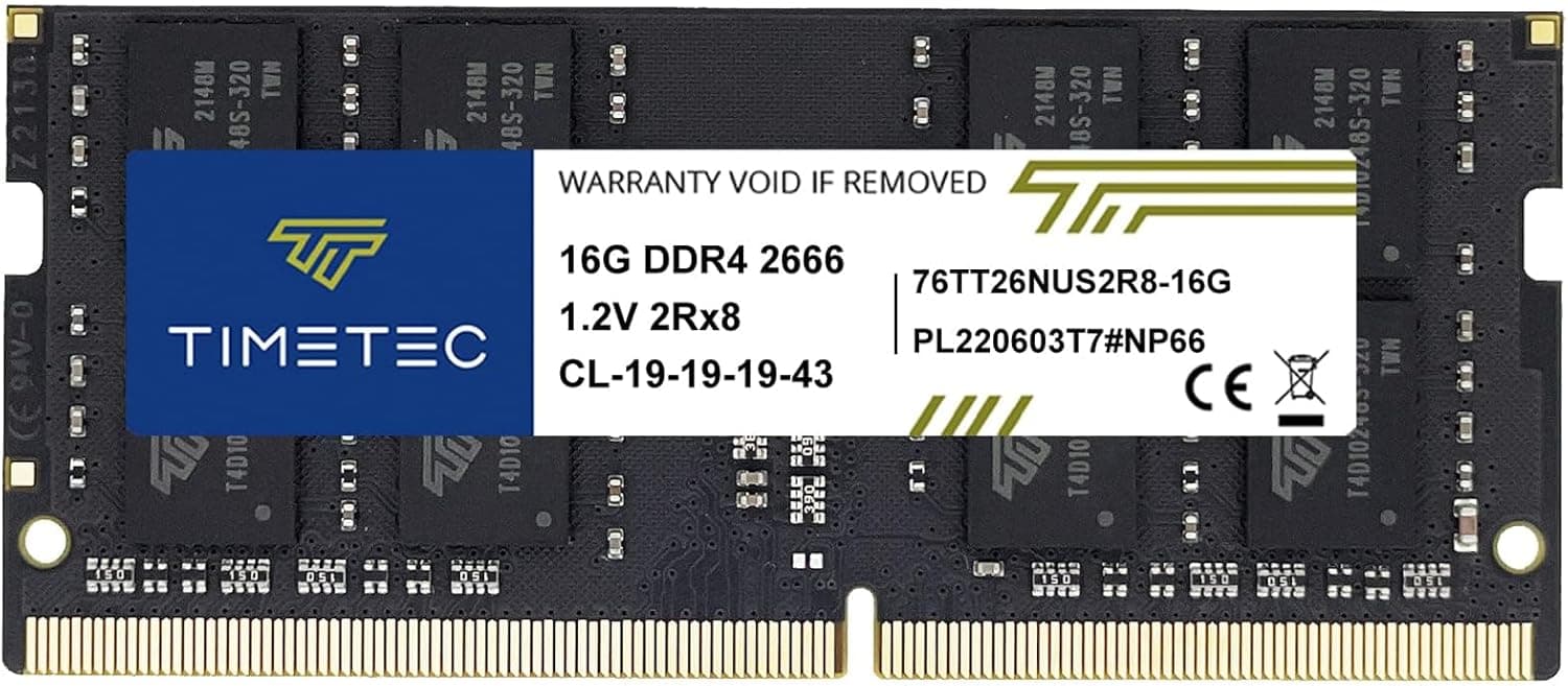 Timetec Hynix IC DDR4 2666MHz PC4-21300バッファなしNon-ECC 1.2V CL19 2Rx8デュアルランク260ピンSODIMMラップトップノートブックコンピュータメモリRAMモジュールアップグレード(16GB)