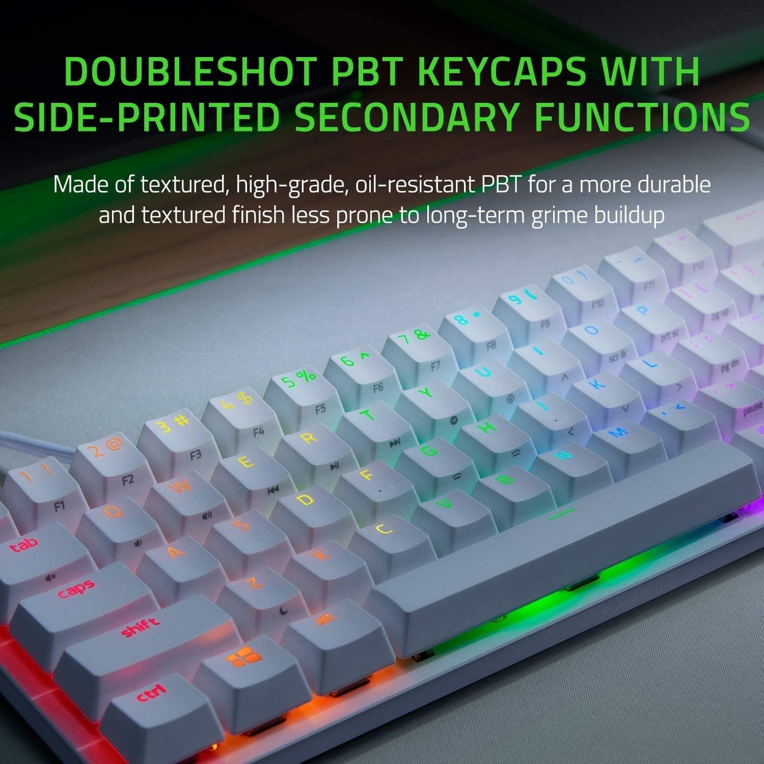 Razer Huntsman Mini 60%ゲーミングキーボード:史上最速のキーボードスイッチ-リニアオプティカルスイッチ-クロマRGB照明-PBTキーキャップ-オンボードメモリ-マーキュリーホワイト