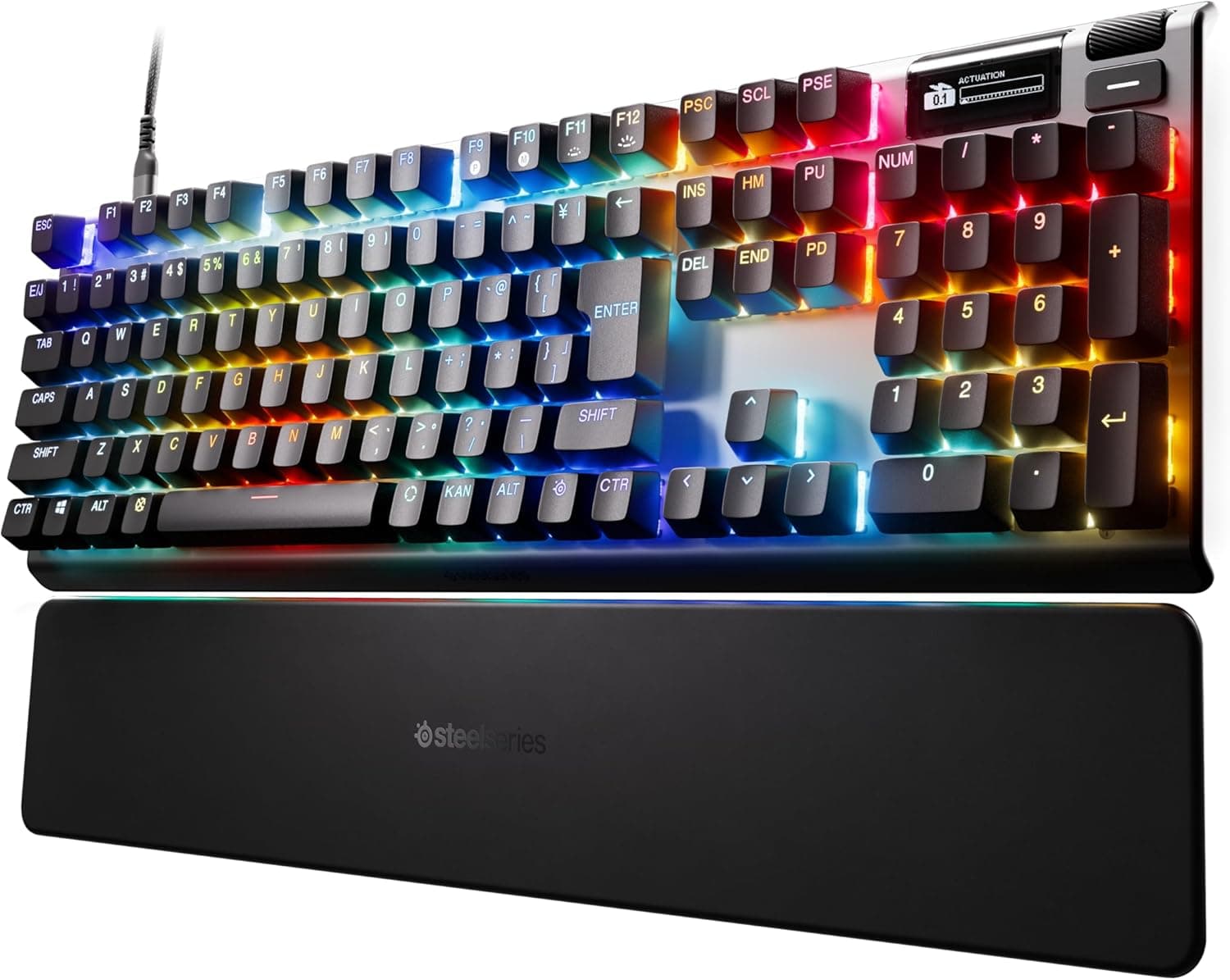 SteelSeries ラピッドタップラピッドトリガー ゲーミングキーボード有線日本語配列防音設計磁気ホール効果センサー OmniPointスイッチ有機ELディスプレイ搭載 Apex Pro Gen 3 JP ブラックフルサイズ 64665