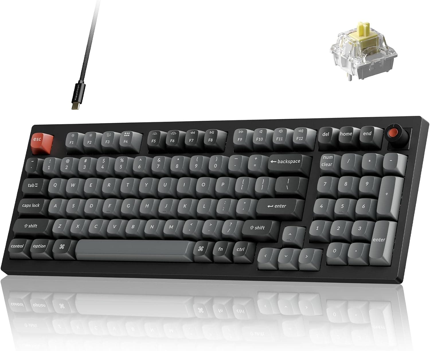 Keychron V5 8K 96%コンパクトメカニカルキーボード 8000Hz ポーリングレートホットスワップ可能 QMK
