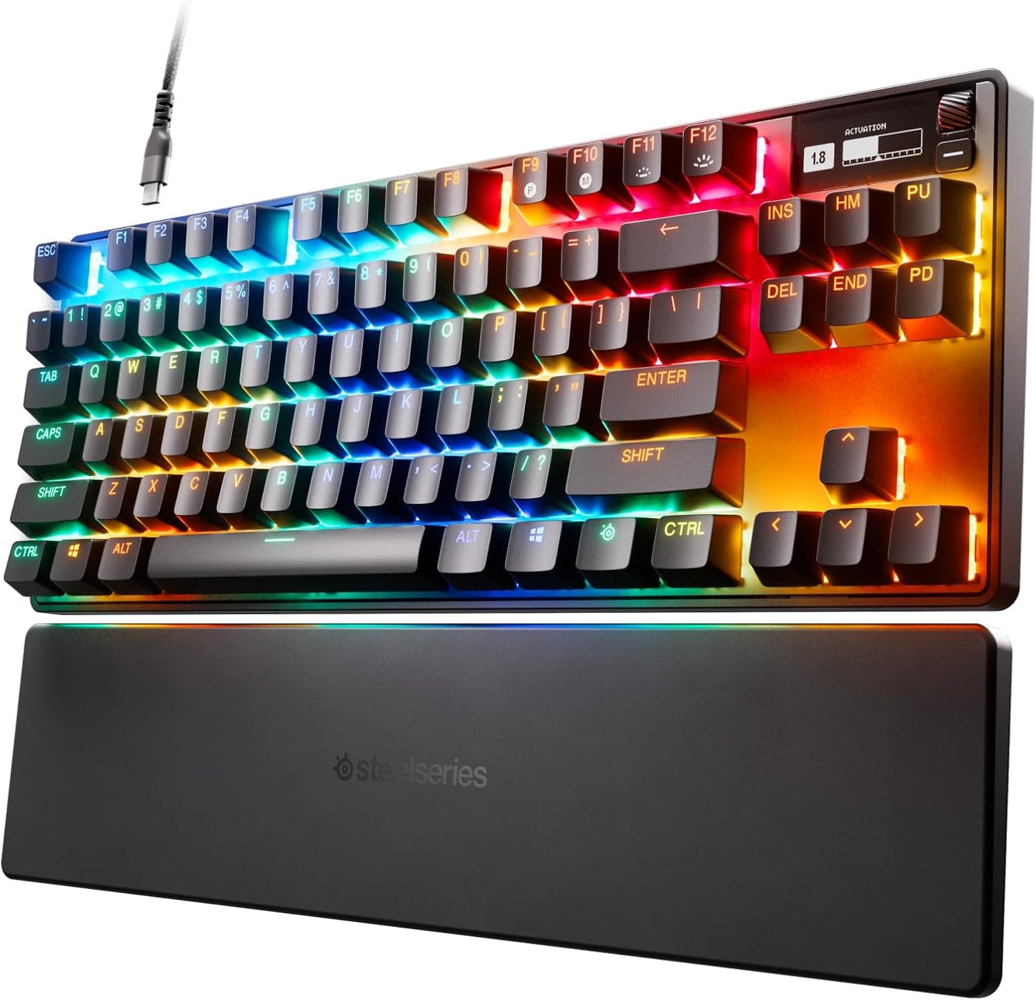 SteelSeries Apex Pro TKL USB メカニカルゲーミングキーボード – 世界で最も速い機械スイッチ-有機ELのスマートな表示-コンパクトなフォームファクター-バックライトRGB