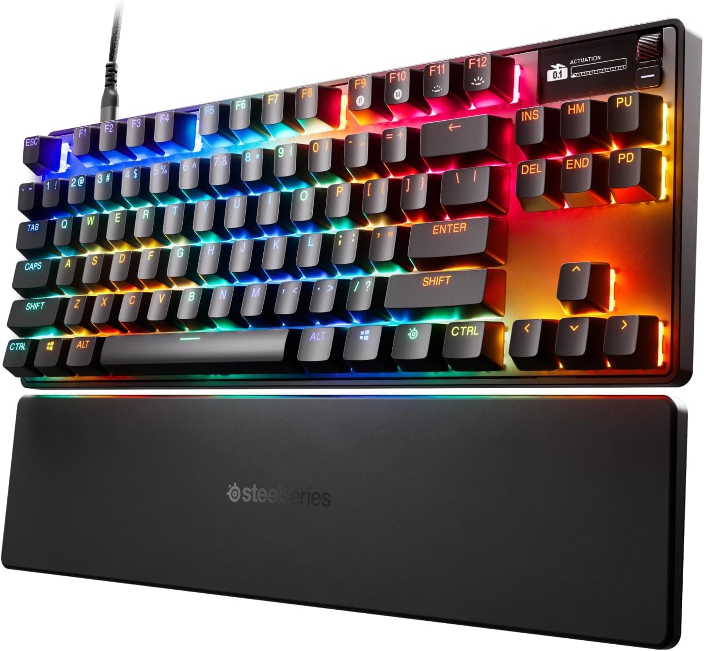 SteelSeries ラピッドタップラピッドトリガー ゲーミングキーボードテンキーレス有線日本語配列防音設計磁気ホール効果センサー OmniPointスイッチ有機ELディスプレイ搭載 Apex Pro TKL Gen 3 JP ブラック 64745