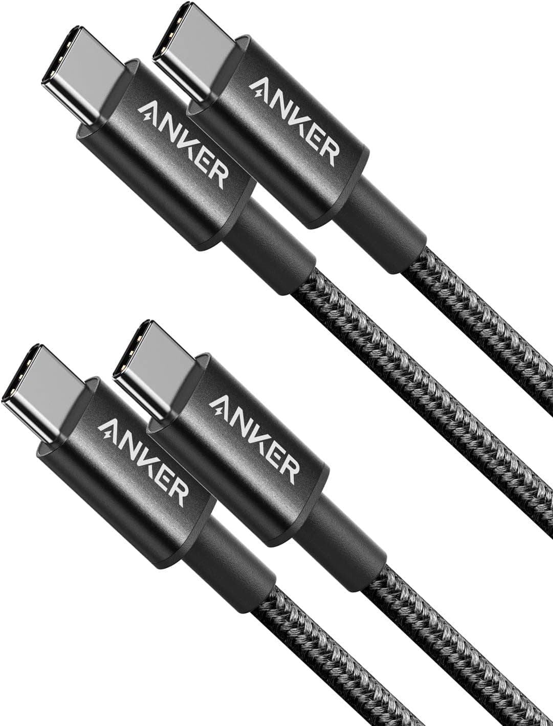 Anker 高耐久ナイロン USB-C&USB-C ケーブル (USB2.0対応) 0.9m 2本セット