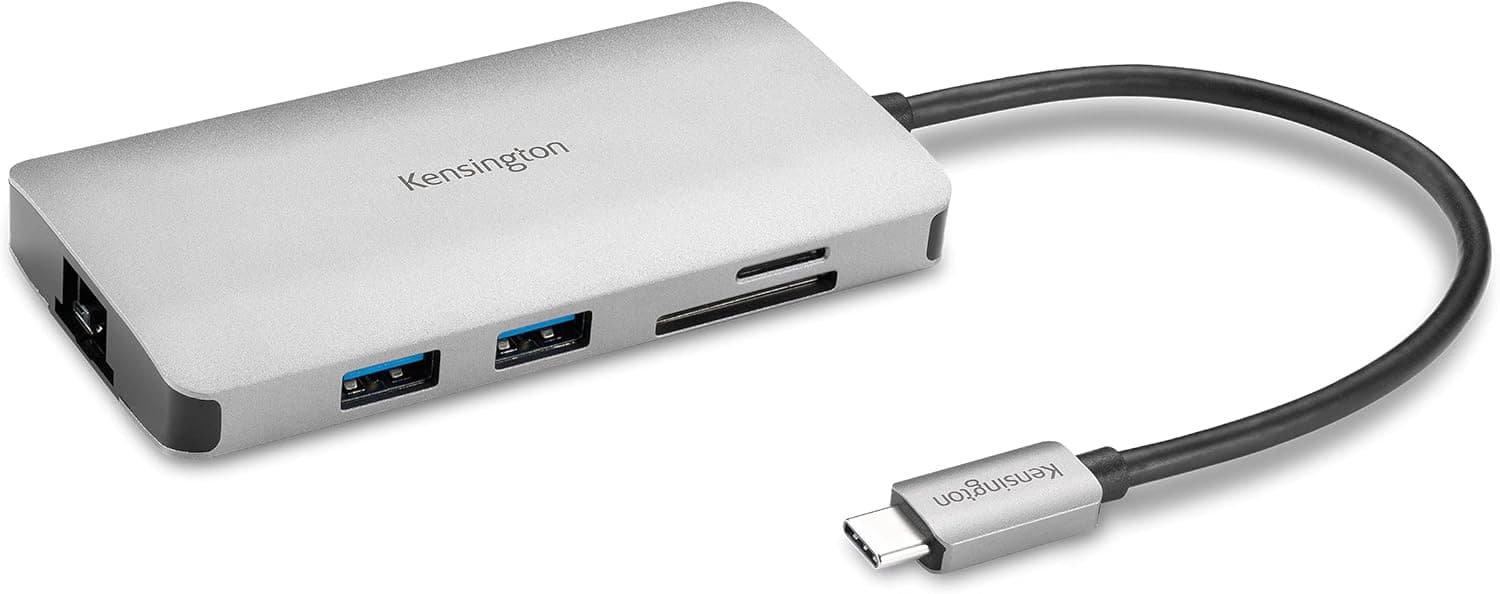 Kensington UH1400P 8-in-1 USB-Cハブ 85Wパススルー充電パワーデリバリー付き 4K 60Hz HDMI イーサネット MicroSD カード USB-A 3.2 M1