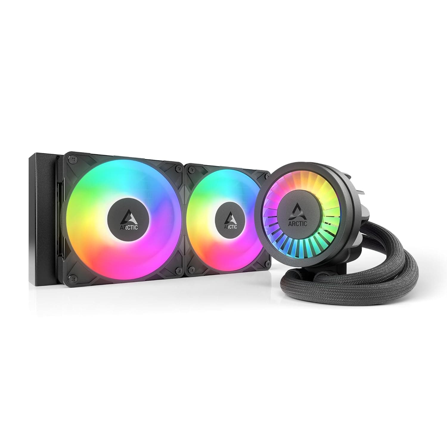ARCTIC Liquid Freezer III Pro 240 A-RGB - 簡易水冷CPUクーラー 240mm 120mmファン×2 5VアドレサブルRGB 38mm厚ラジエーター PWMポンプ VRMファン搭載 ブラック