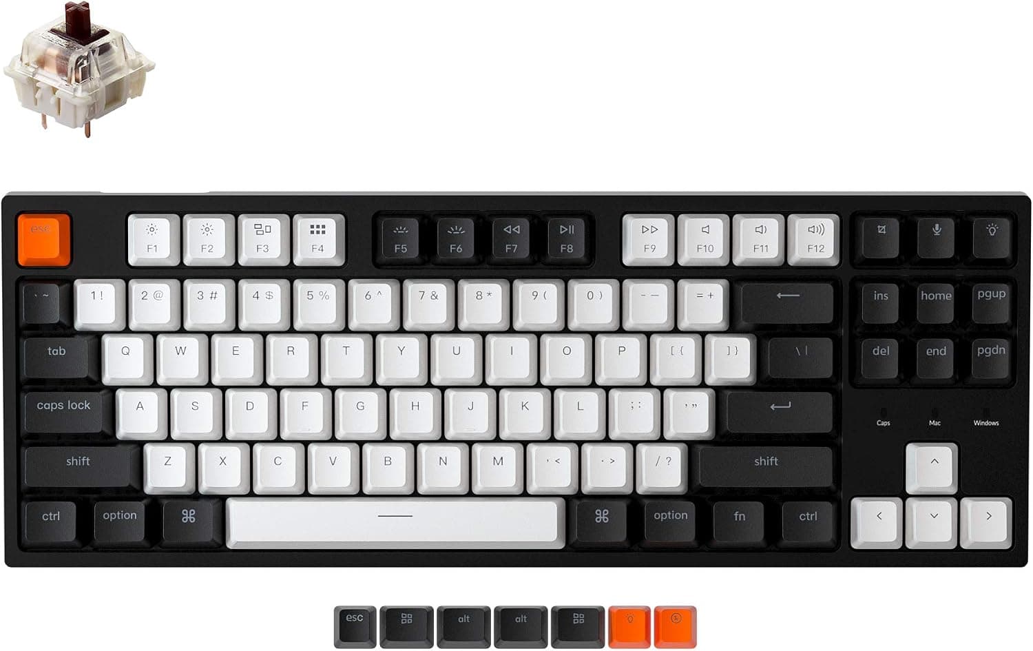 Keychron C1 ホットスワップ可能 有線メカニカルコンピューターキーボード Gateron G Pro ブラウンスイッチ