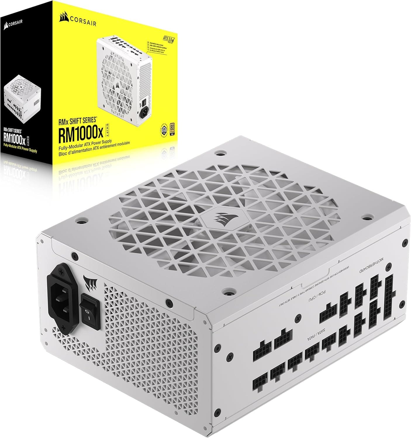 Corsair RM1000x Shift Fuente de Alimentación ATX Totalmente Modular - Interfaz Lateral Modular - Compatible con ATX 3.0 y PCIe 5.0 - Modo Ventilador a Cero RPM