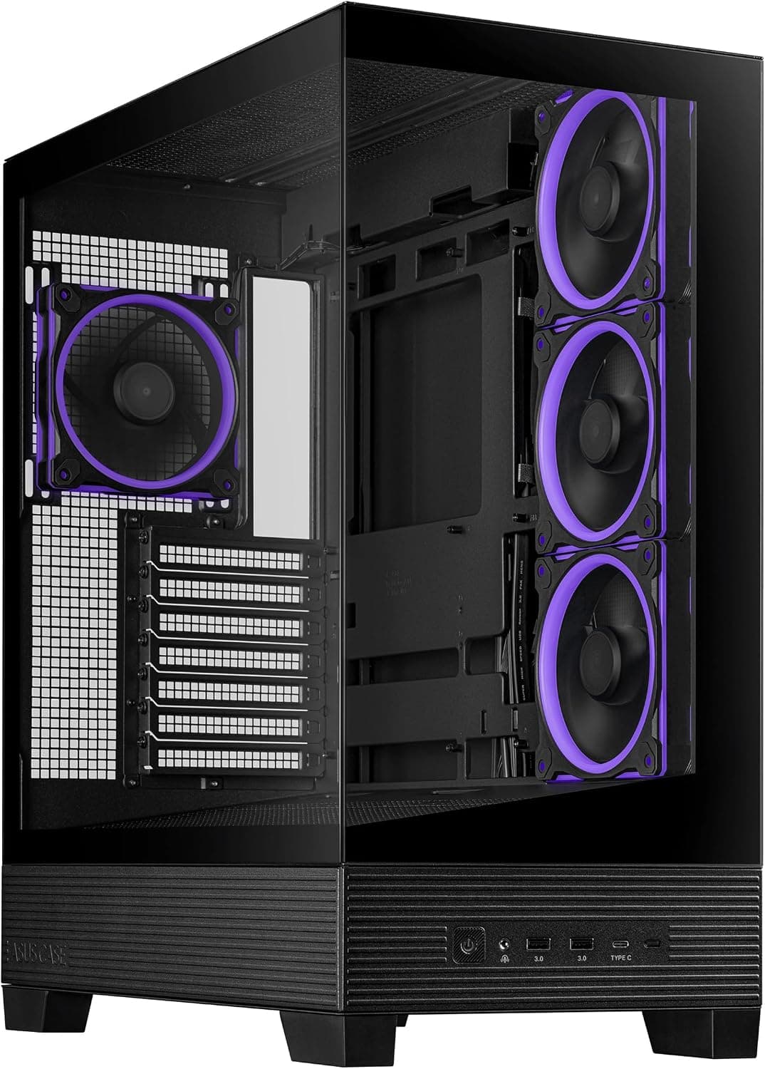 ASUS A31 Plus TG ARGB ATX PC Case - BTF Support, 360mm Radiator, Up to 380mm GPU, 4 ARGB Fans