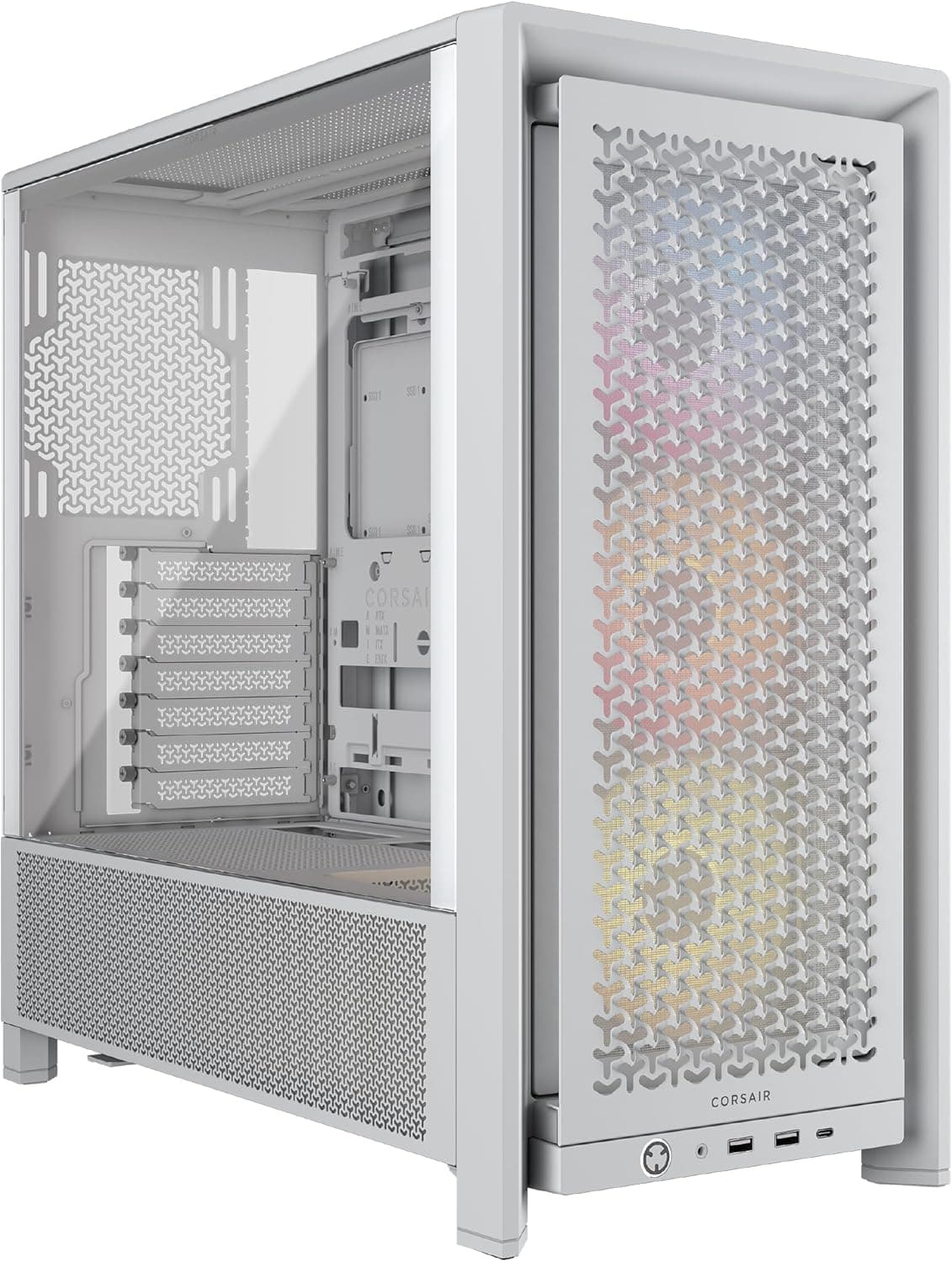 CORSAIR 4000D RS ARGB ホワイト モジュール式 PC ケース