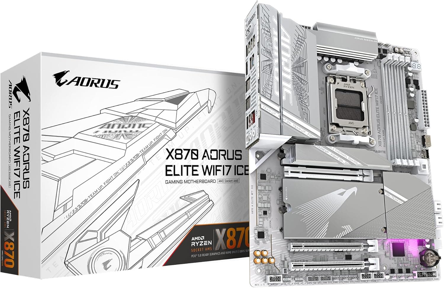 GIGABYTE X870 AORUS Elite WIFI7 ICEマザーボード - AMD Ryzen 9000 CPU