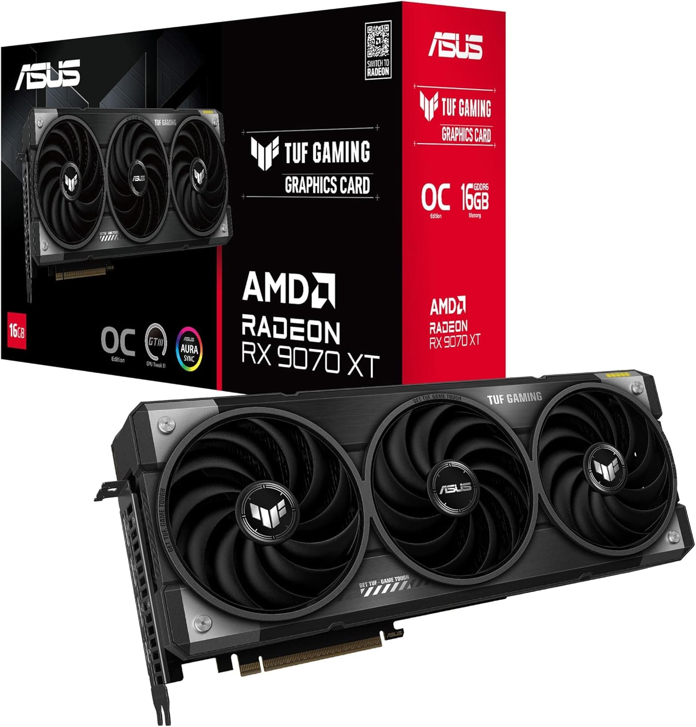 ASUS TUF Gaming Radeon RX 9070 XT OC Edition 16GB ゲーミンググラフィックスカード (16GB GDDR6